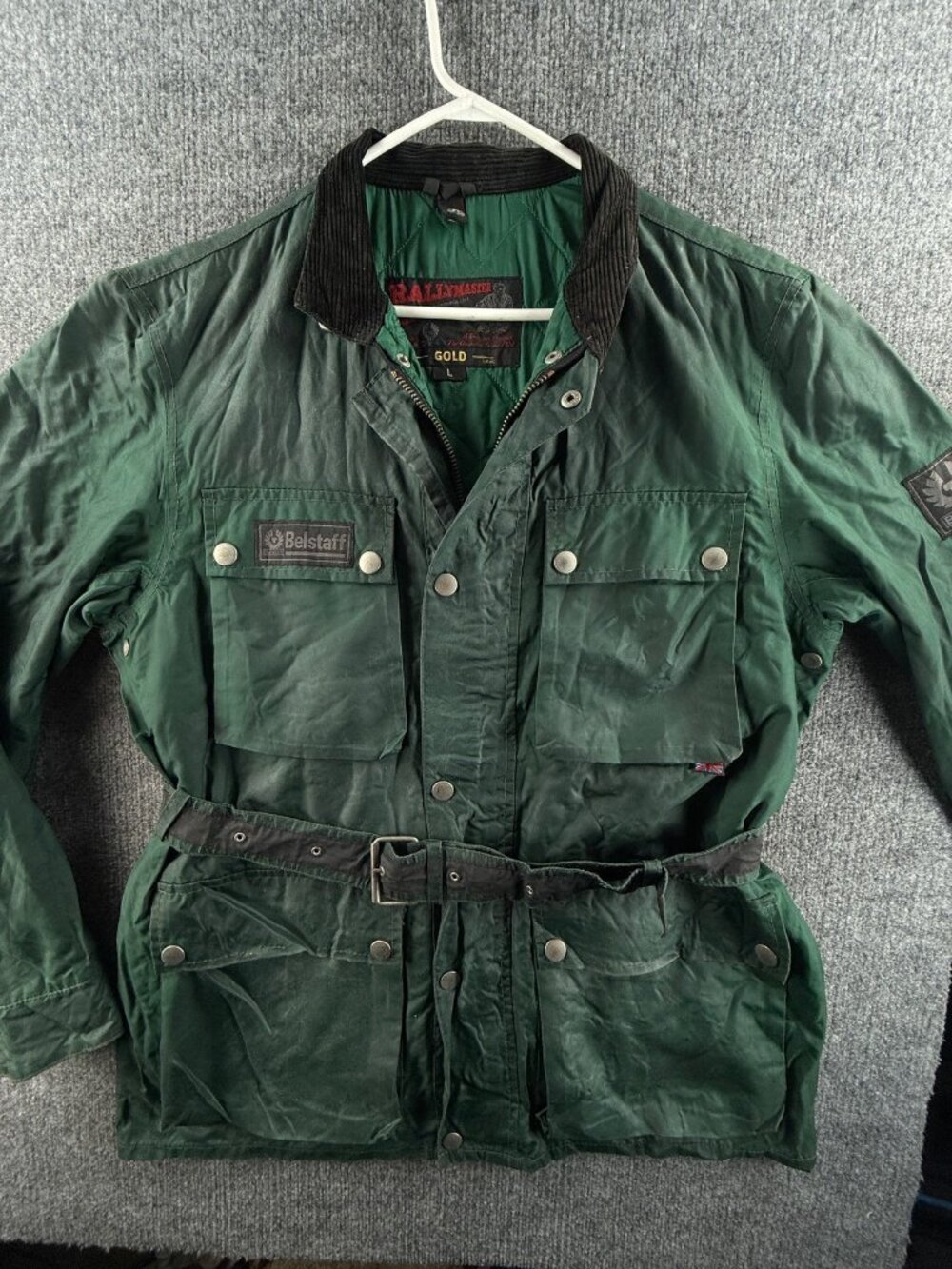 Belstaff Rallymaster 350 Professional Green Waxed Jacket Women Wax Shell Biker